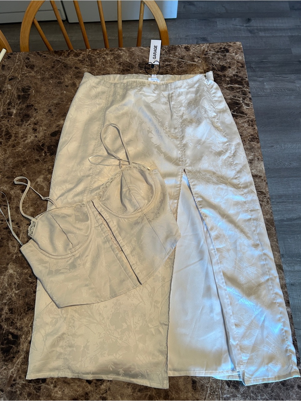 Satin set from Garage skirt and cami
